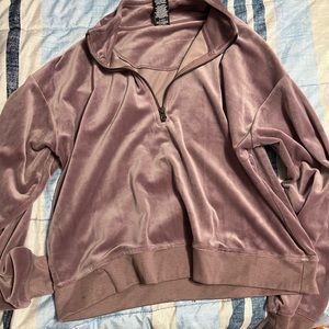 Purple velvet quarter zip